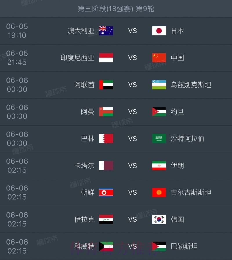 世界杯每日赛程今日